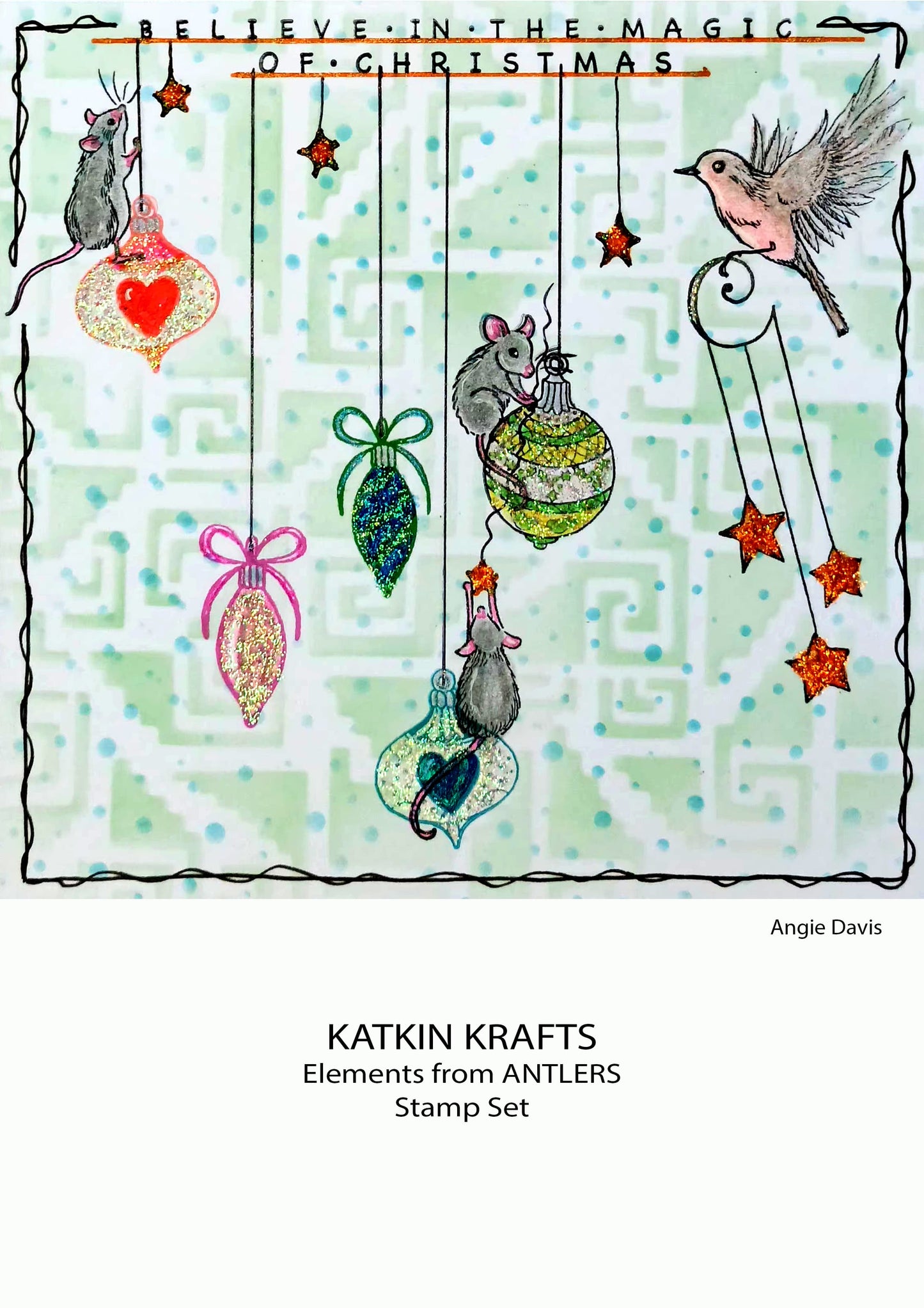 Katkin Krafts Antlers 6 in x 8 in Clear Stamp Set