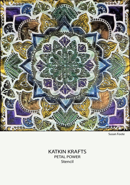 Katkin Krafts Petal Power 7 in x 7 in Stencil