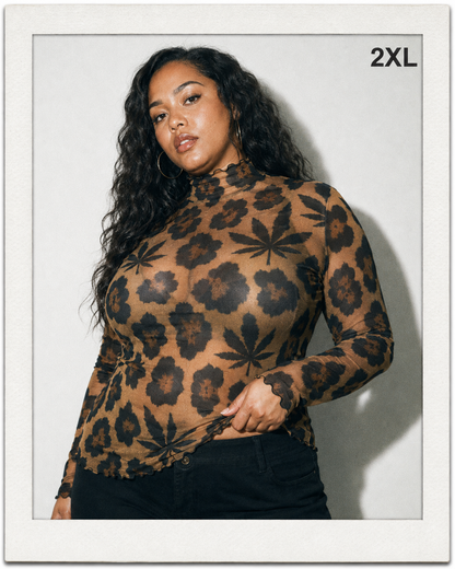Leopard Mesh Top