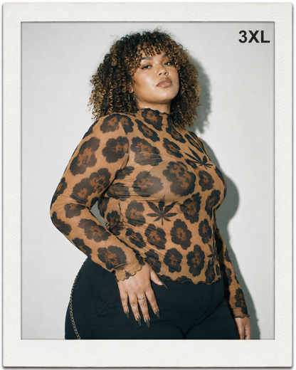 Leopard Mesh Top