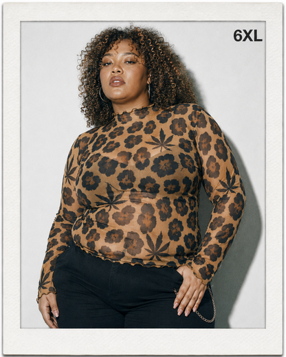 Leopard Mesh Top