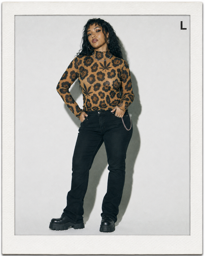 Leopard Mesh Top