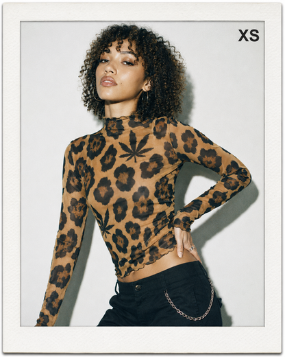 Leopard Mesh Top