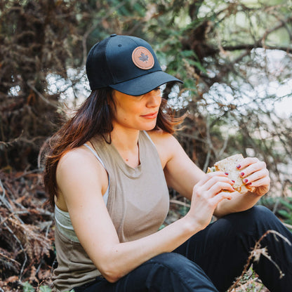 Maple Leaf Leather Patch Trucker Hat