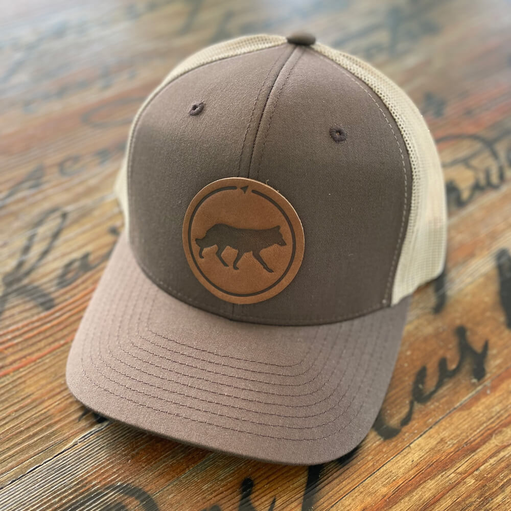 Wolf Leather Patch Trucker Hat