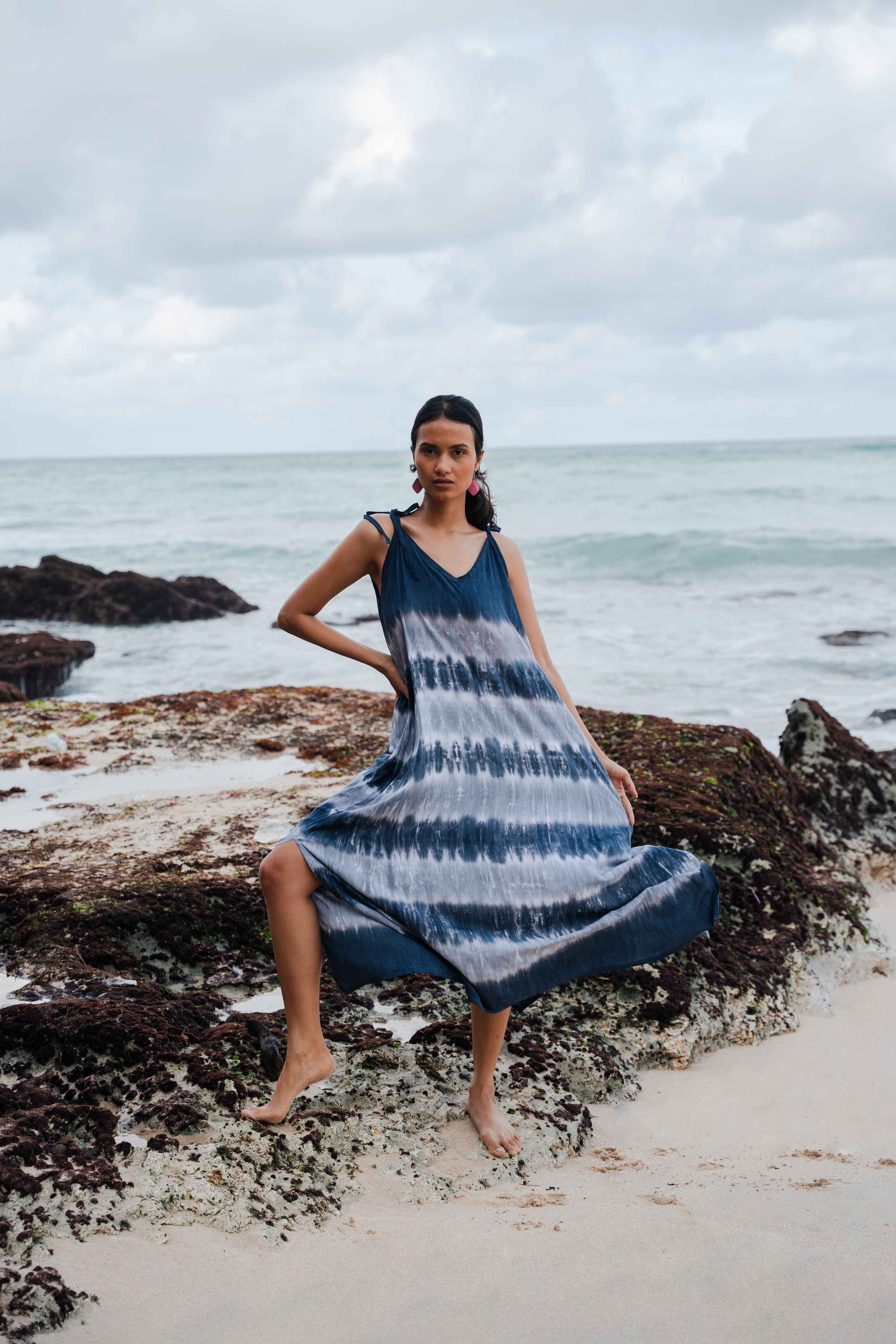Stripey Dress - Monochrome