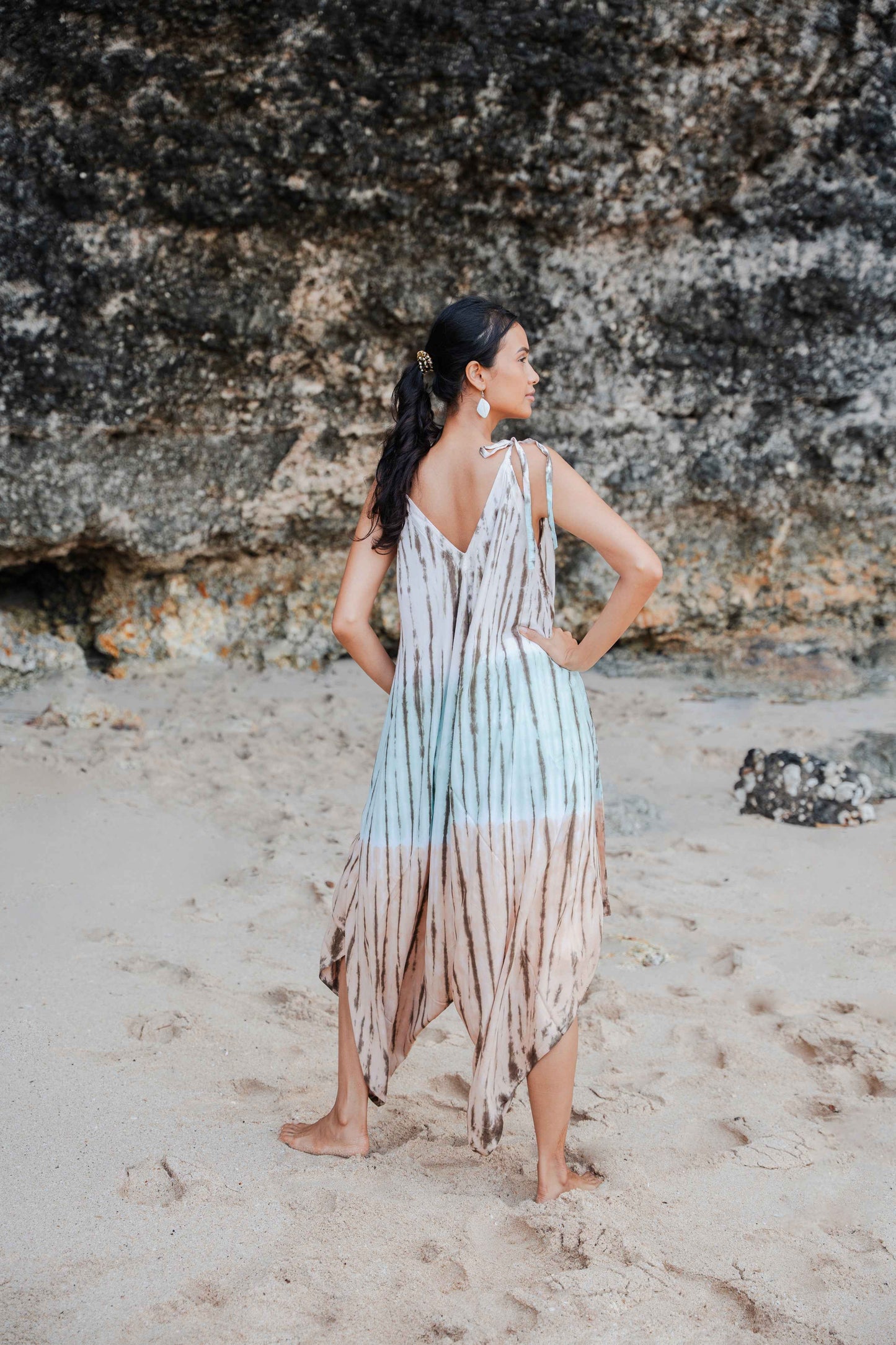 Tie Dye Lapis Ombre Romper - Mint & Brown