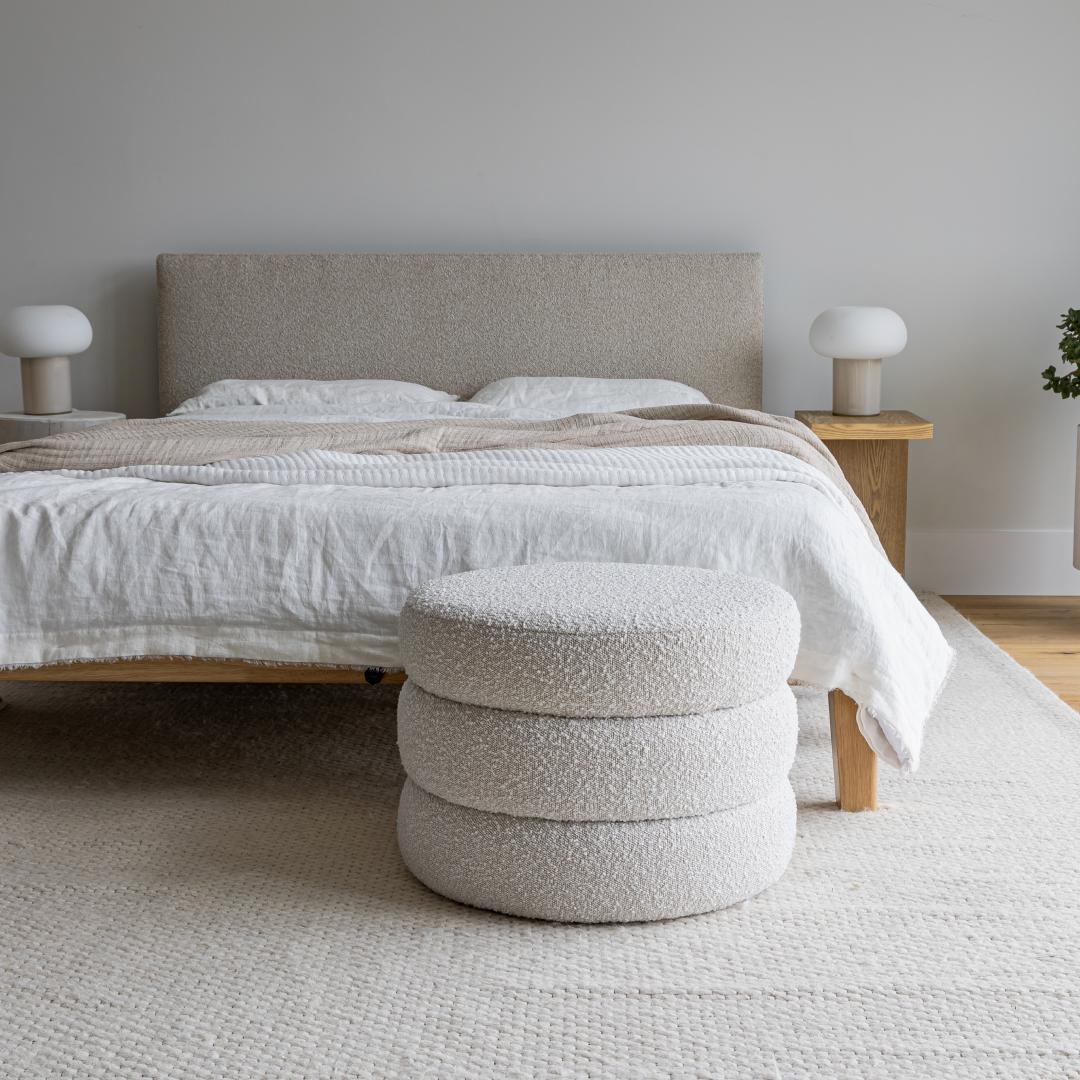 Luna Tool Free Upholstered Queen Bed - Beige