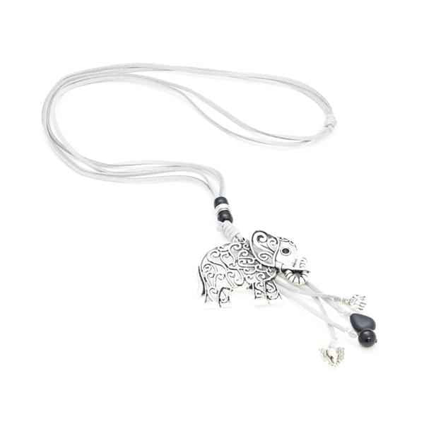 Elephant Pendant On Grey Suede