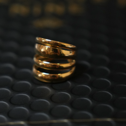 MAKET Gold:  Multi Stacked Four Rings in One