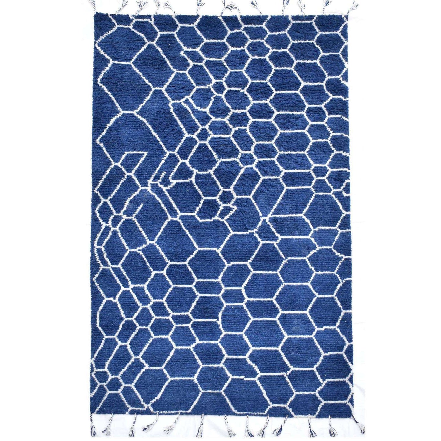 Marine Wollteppich 6x9'