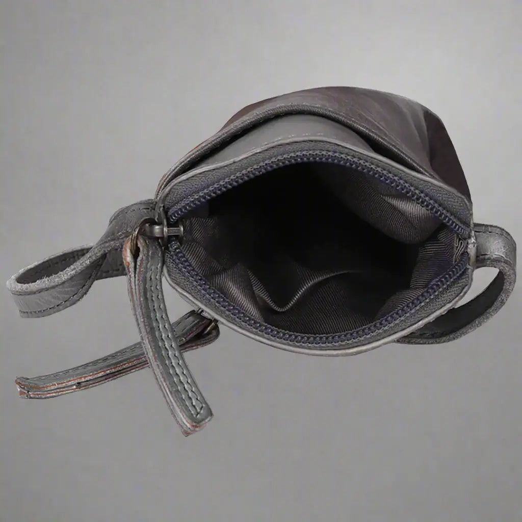 MET Small Leather Crossbody Bag | Compact Phone Bag with Front & Back Pockets