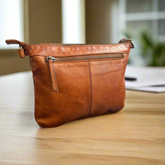 MET V Stitch Crossbody Leather Bag