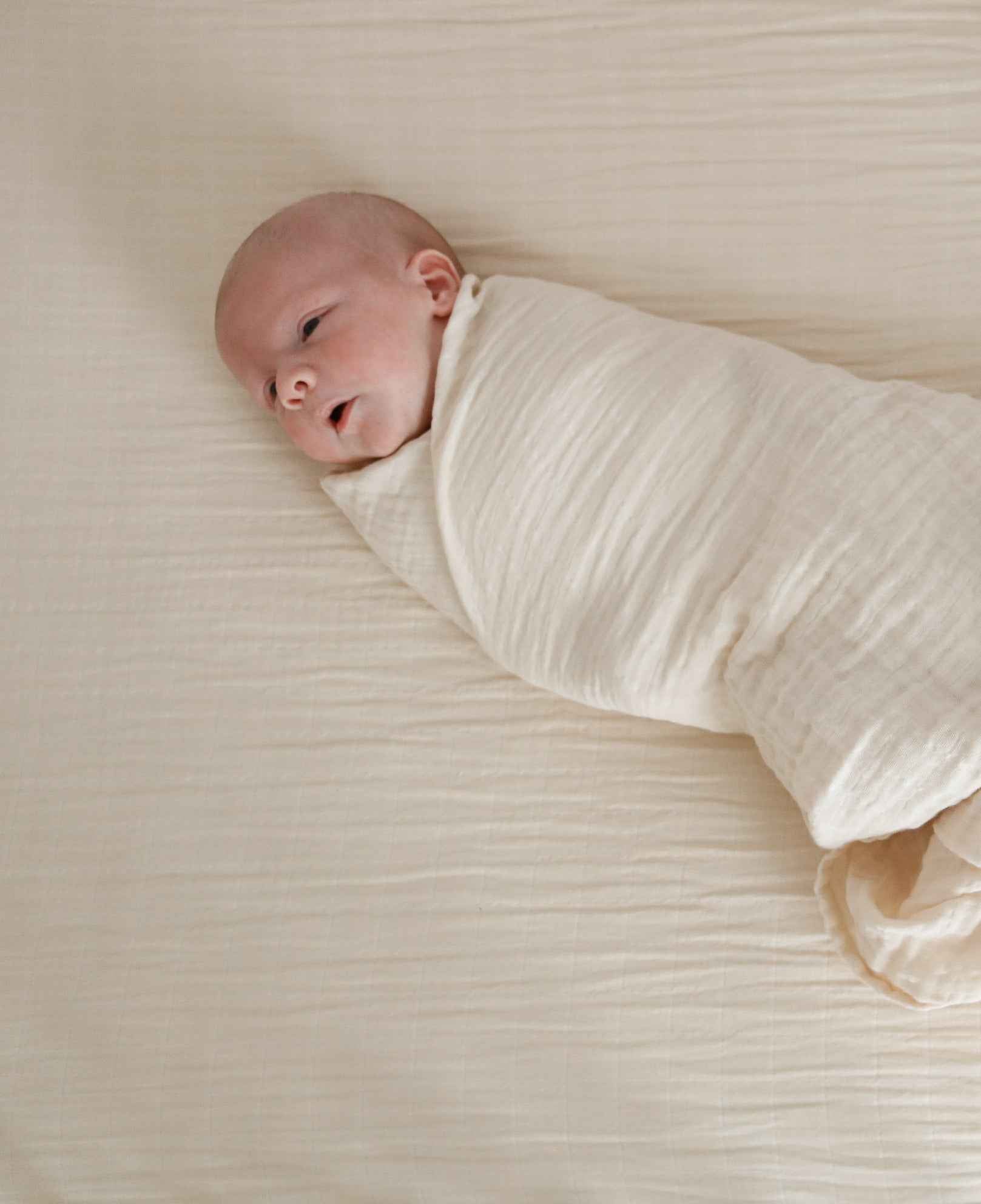 Organic Cotton Muslin Crib Fitted Sheets - Ivory