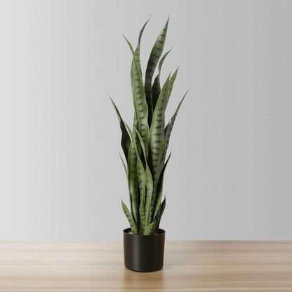 Milo Künstliche Schlangenpflanze Sansevieria Dunkelgrün Getopft (Verschiedene Größen)