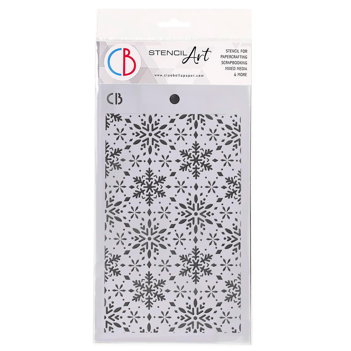 Ciao Bella Texture Stencil 5"x8" Snowflakes