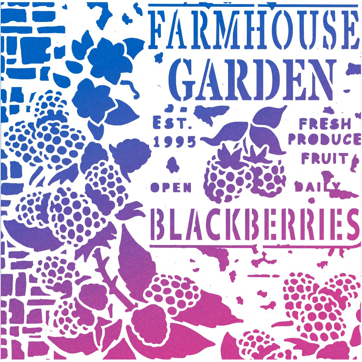 Ciao Bella Texture Stencil 8x8 Farmhouse Garden