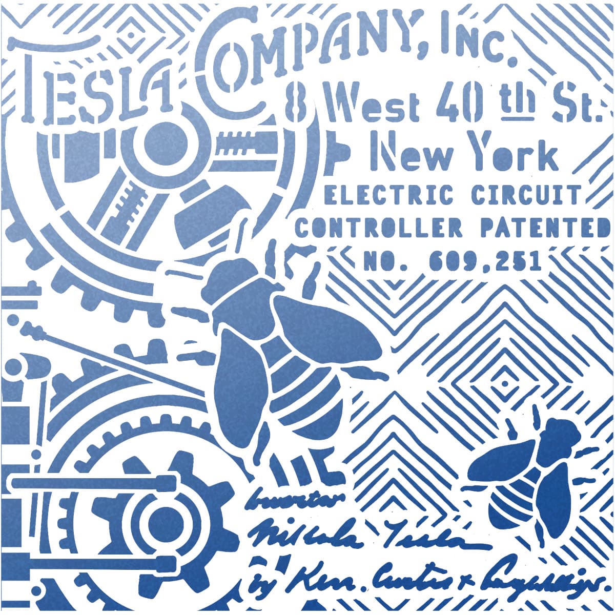 Ciao Bella Texture Stencil 8x8 Tesla Company Inc.