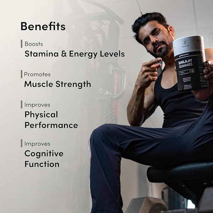 Man Matters Pure Himalayan Shilajit/Shilajeet Gummies Advanced With 75% Fulvic Acid, Ksm 66 Ashwagandha & Black Pepper | Boosts Stamina & Improves Energy Levels | No Added Sugar
