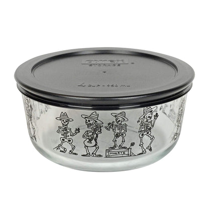 4 Tassen Pyrex Halloween Mariachi Skelett mit Dekor