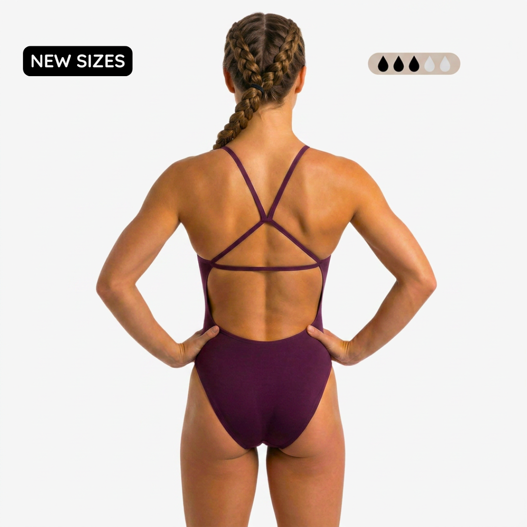 Merlot SecureFlo Open-Back One-Piece Period Swimsuit by Norca
