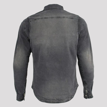 Milwaukee Leather Men's Faded Denim Armored Shirt Jacket