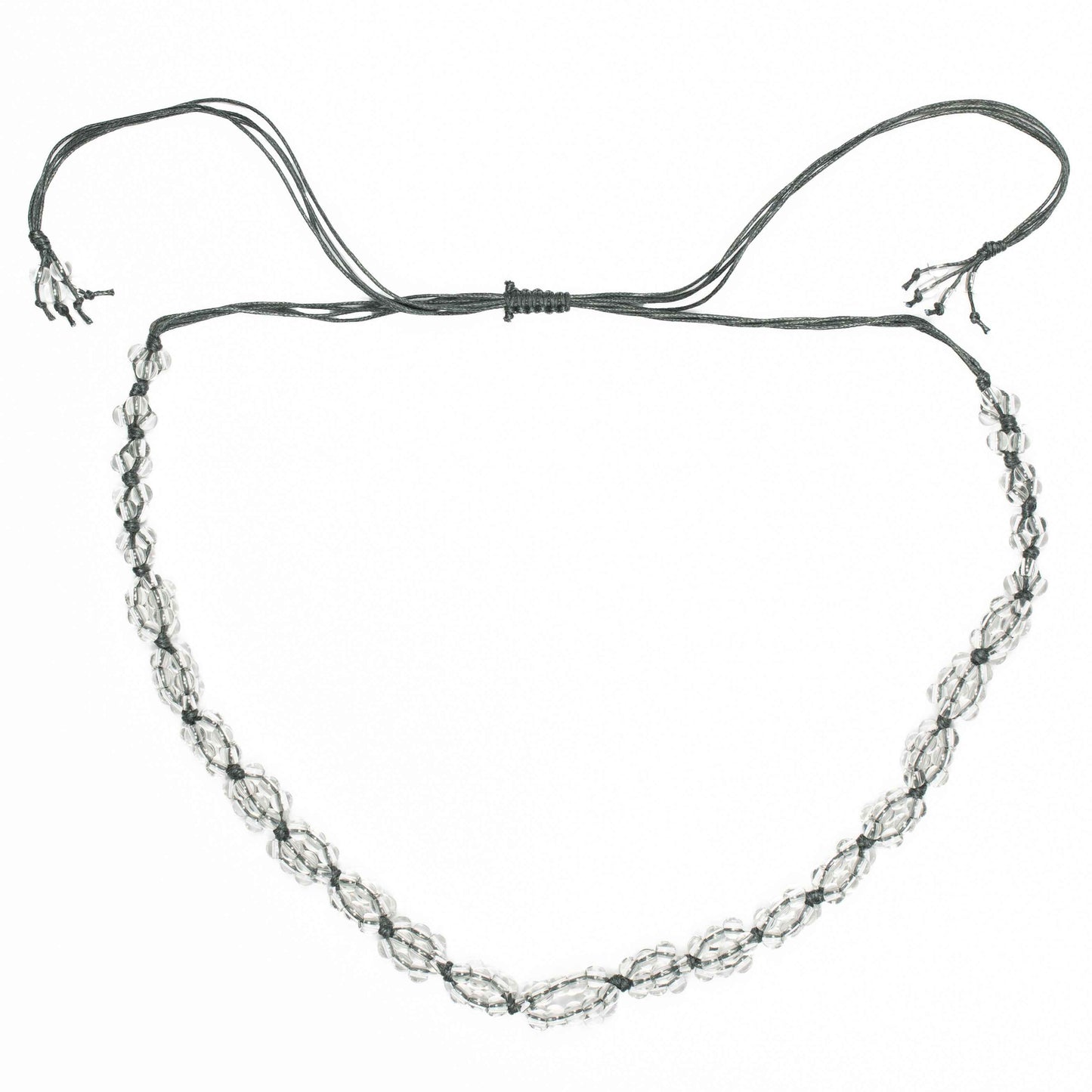 Long Glass Cluster Bead Necklace