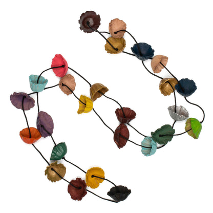 Long Leather Cup Necklace