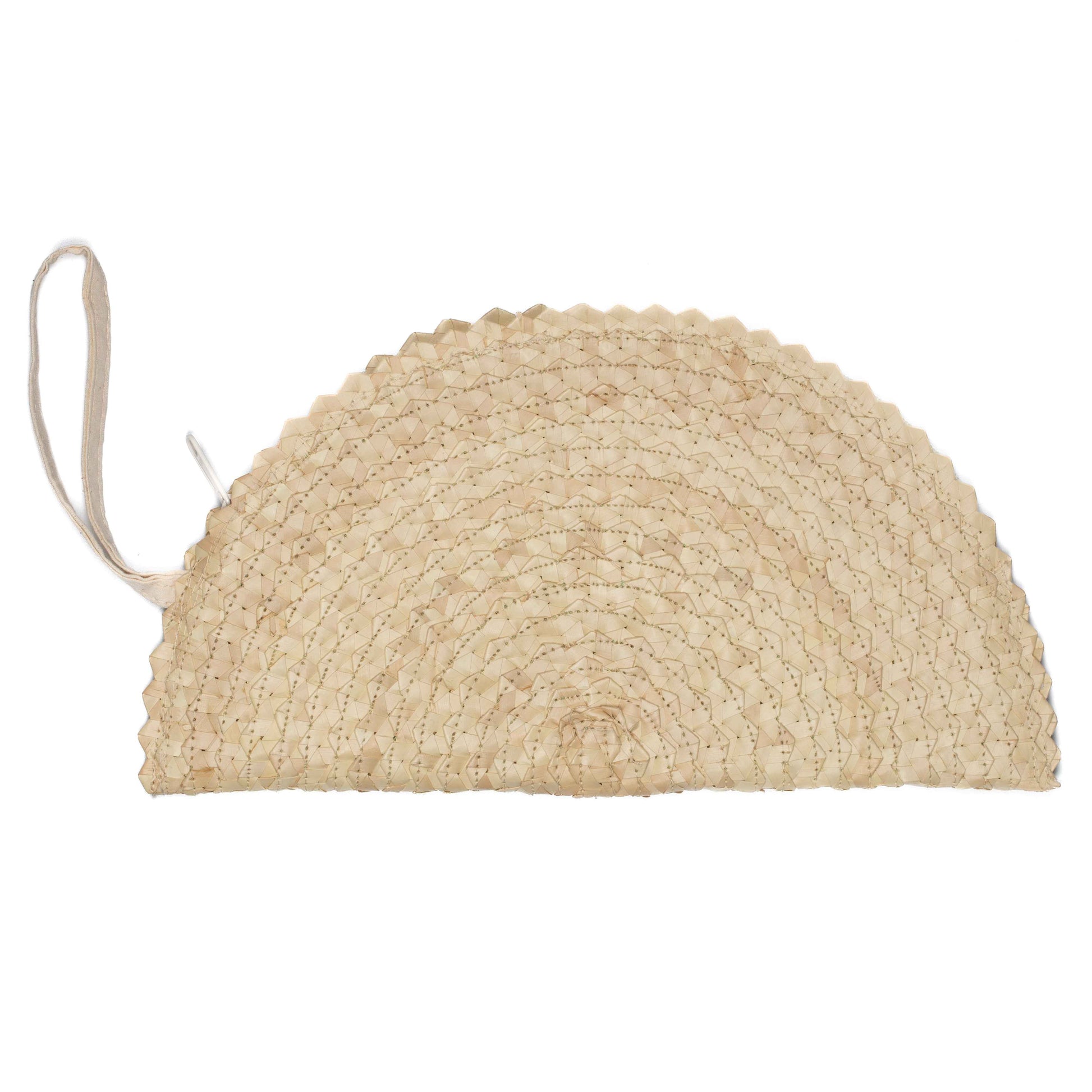 Pandan Leaf Half Moon Clutch Purse - Cream