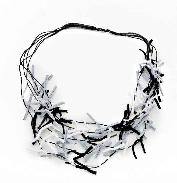 Multi Colour Fabric Tie Necklace