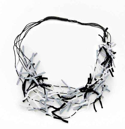 Multi Colour Fabric Tie Necklace