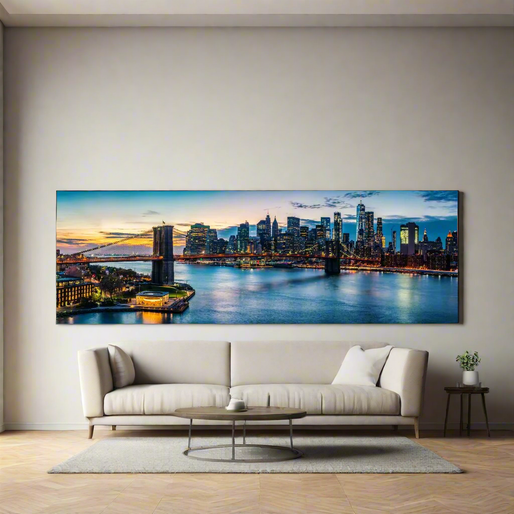 Cities Skylines-NYC Sunset Bridge-Wall Art