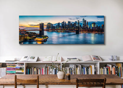 Cities Skylines-NYC Sunset Bridge-Wall Art