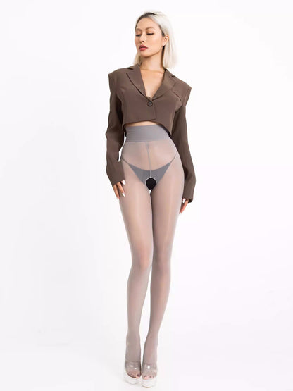 20D Crotchless High Waist Pantyhose Nylon Tights