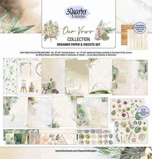 3Quarter Designs - 12" X12" Paper Pack - Our Vows