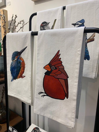 100% Organic Cotton Tea Towel - Blue Jay
