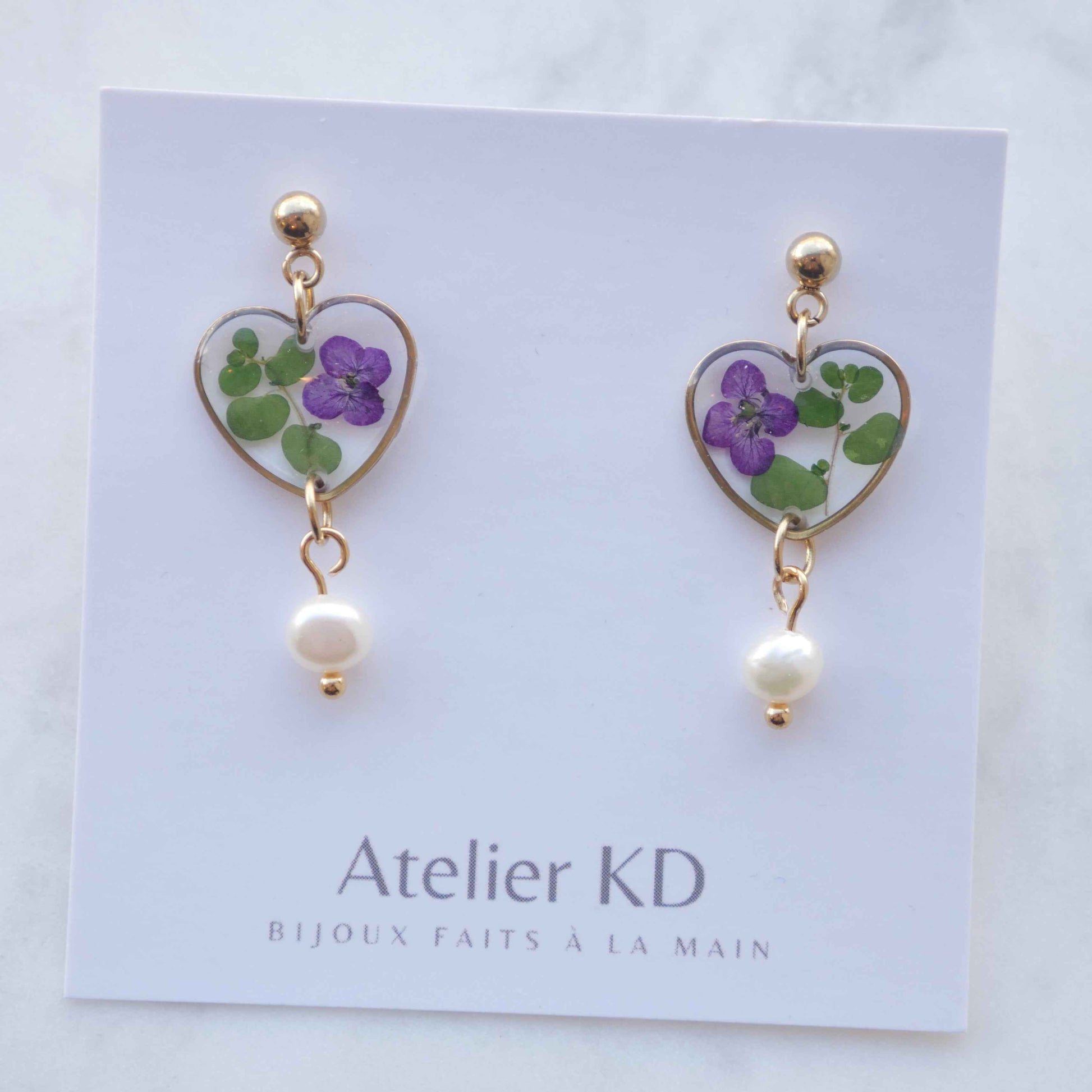 Boucles d’oreilles Chloé - coeur (moyen)