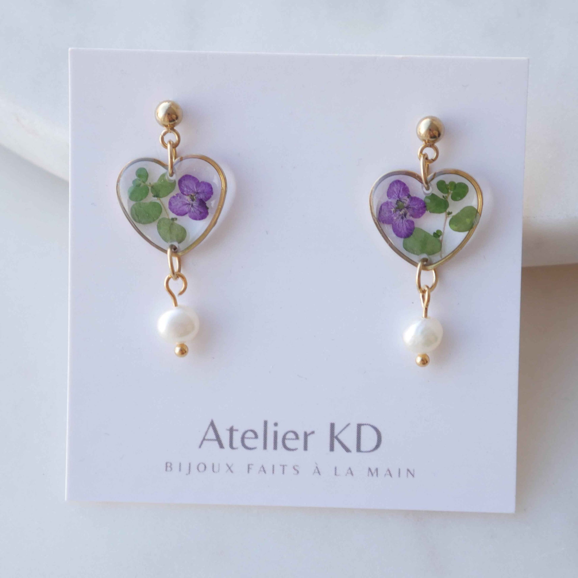 Boucles d’oreilles Chloé - coeur (moyen)