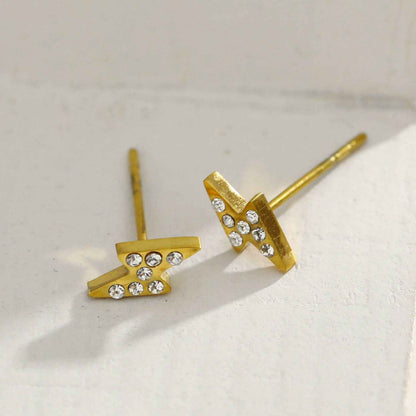 ANNELI 'Zig-Zag' Zirconia Stud Earrings