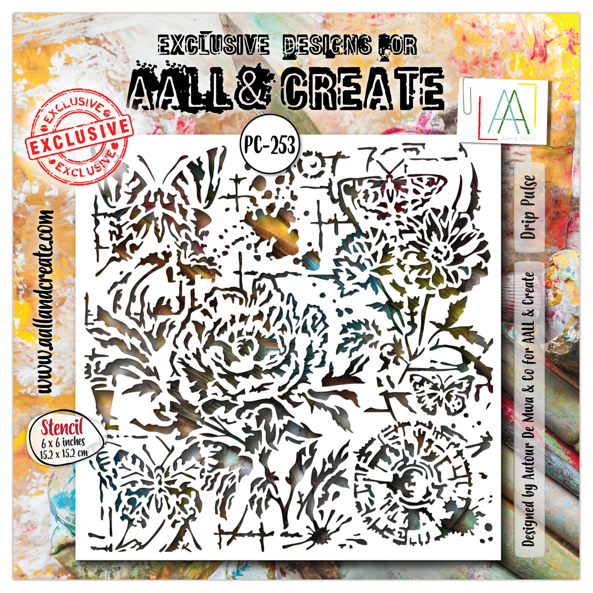 AALL and Create - 6"x6" Stencil - Drip Pulse