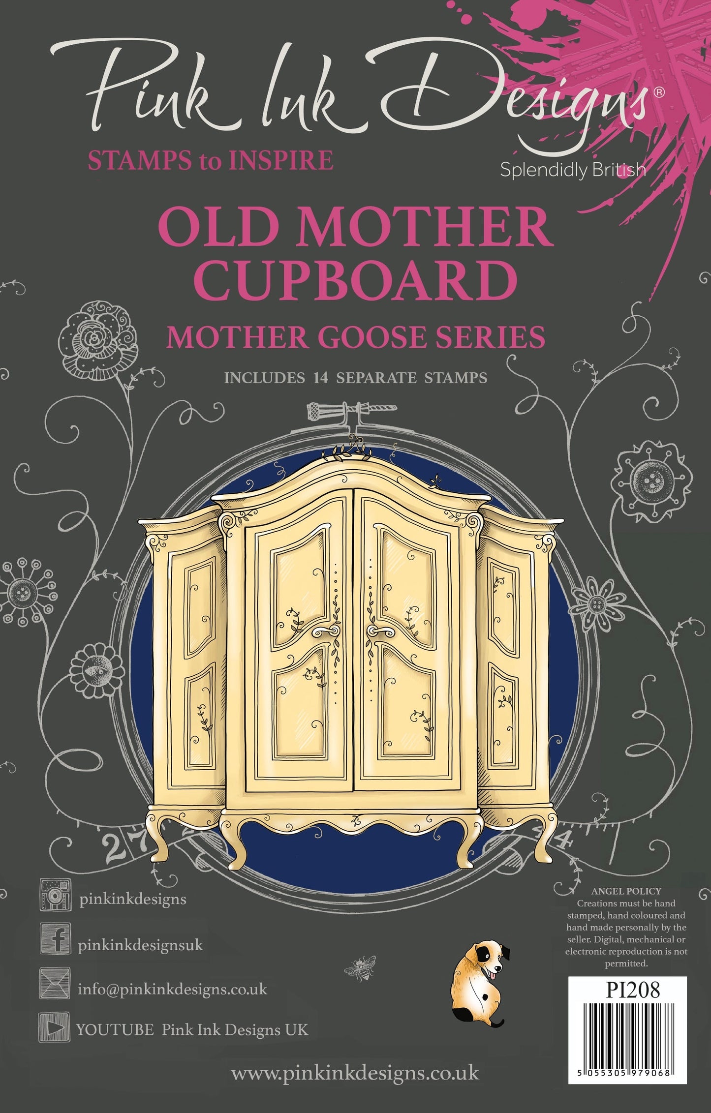 Pink Ink Designs Old Mother Cupboard 6 in x 8 in Clear Stamp Set