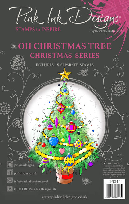 Pink Ink Designs Oh Christmas Tree 6 in x 8 in Clear Stamp Set