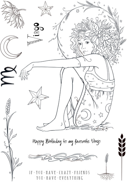 Pink Ink Designs Virgo 6 in x 8 in Clear Stamp Set