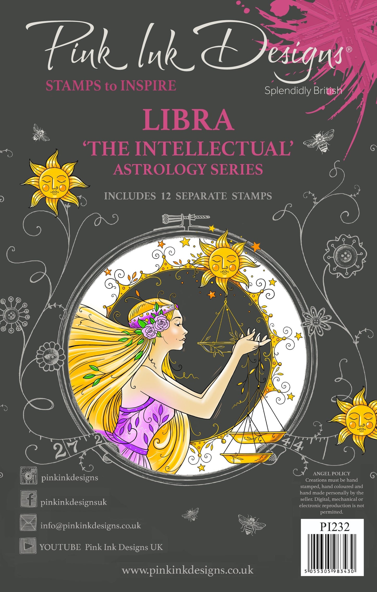 Pink Ink Designs Libra 6 in x 8 in Clear Stamp Set