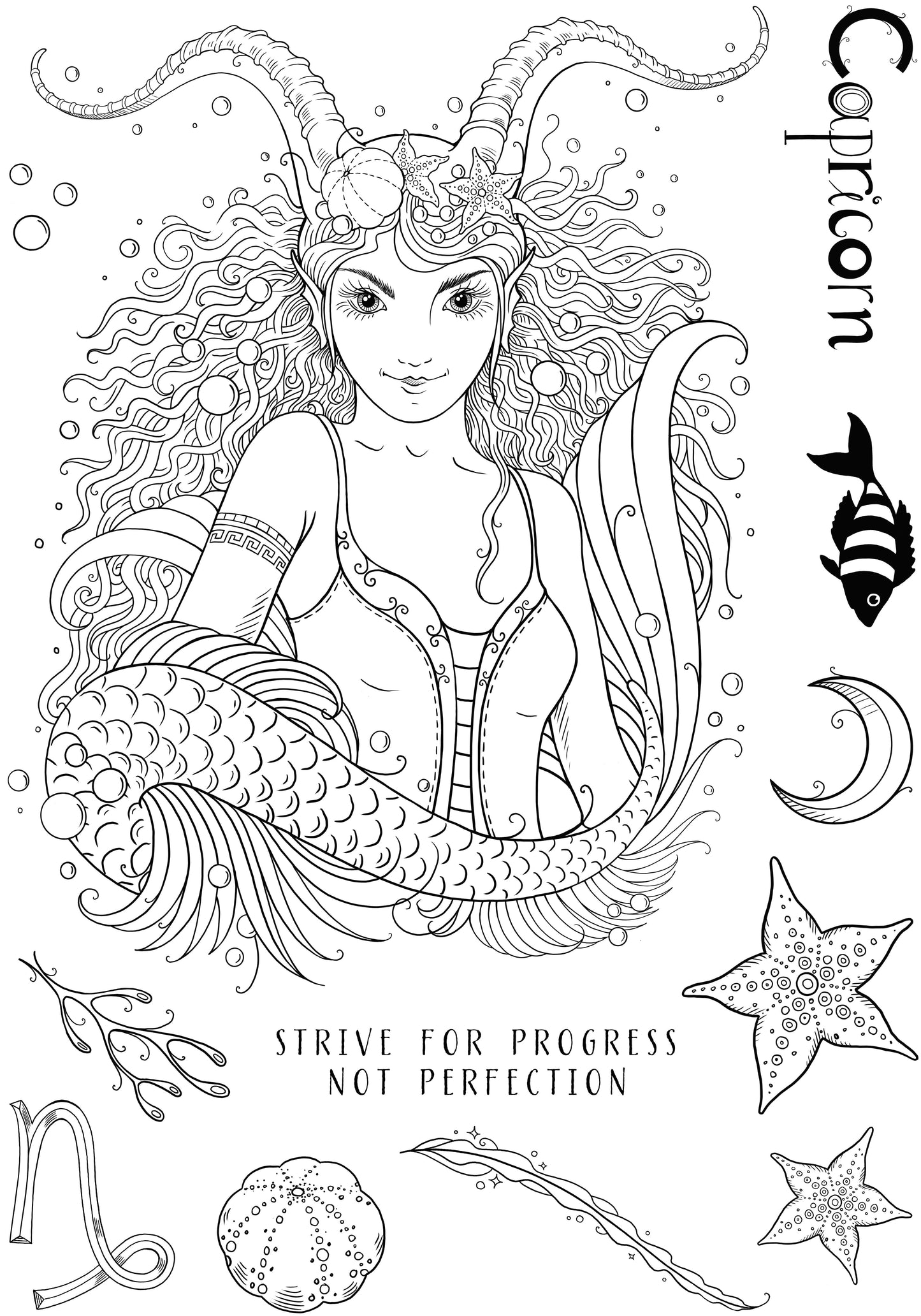 Pink Ink Designs Capricorn 6 in x 8 in Clear Stamp Set