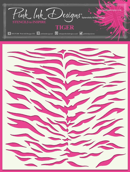 Pink Ink Designs Tiger 7 in x 7 in Stencil