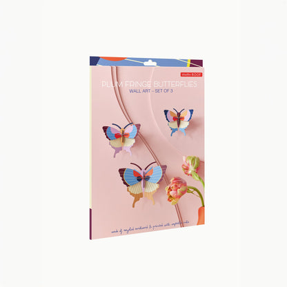 Plum Fringe Butterflies<br> Set of 3