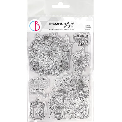 Ciao Bella Clear Stamp Set 6x8 Poinsettia