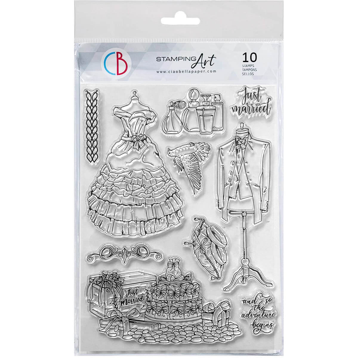 Clear Stamp Set 6"x8" Just Married