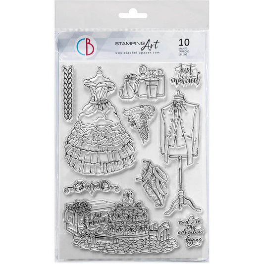 Clear Stamp Set 6"x8" Just Married